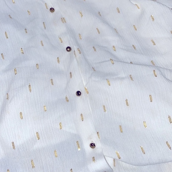 Zara top size large white with gold flecks - Picture 6 of 8